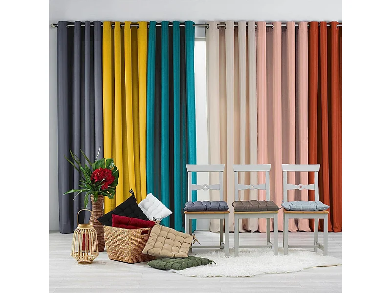 Rideau à Œillets "Essentiel" 140x260cm Rose Poudré