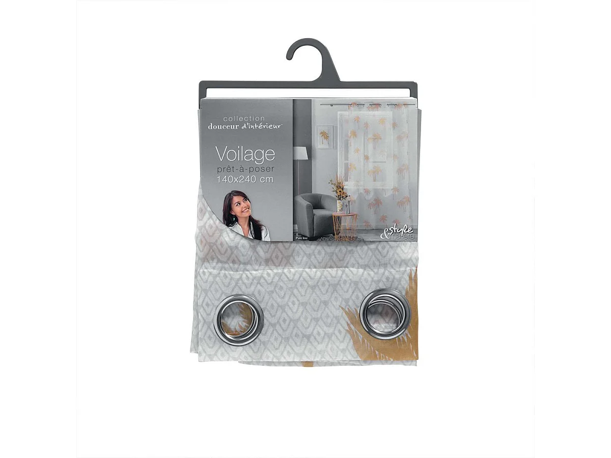 Rideau Voilage à Œillets "Pure Line" 140x240cm Blanc