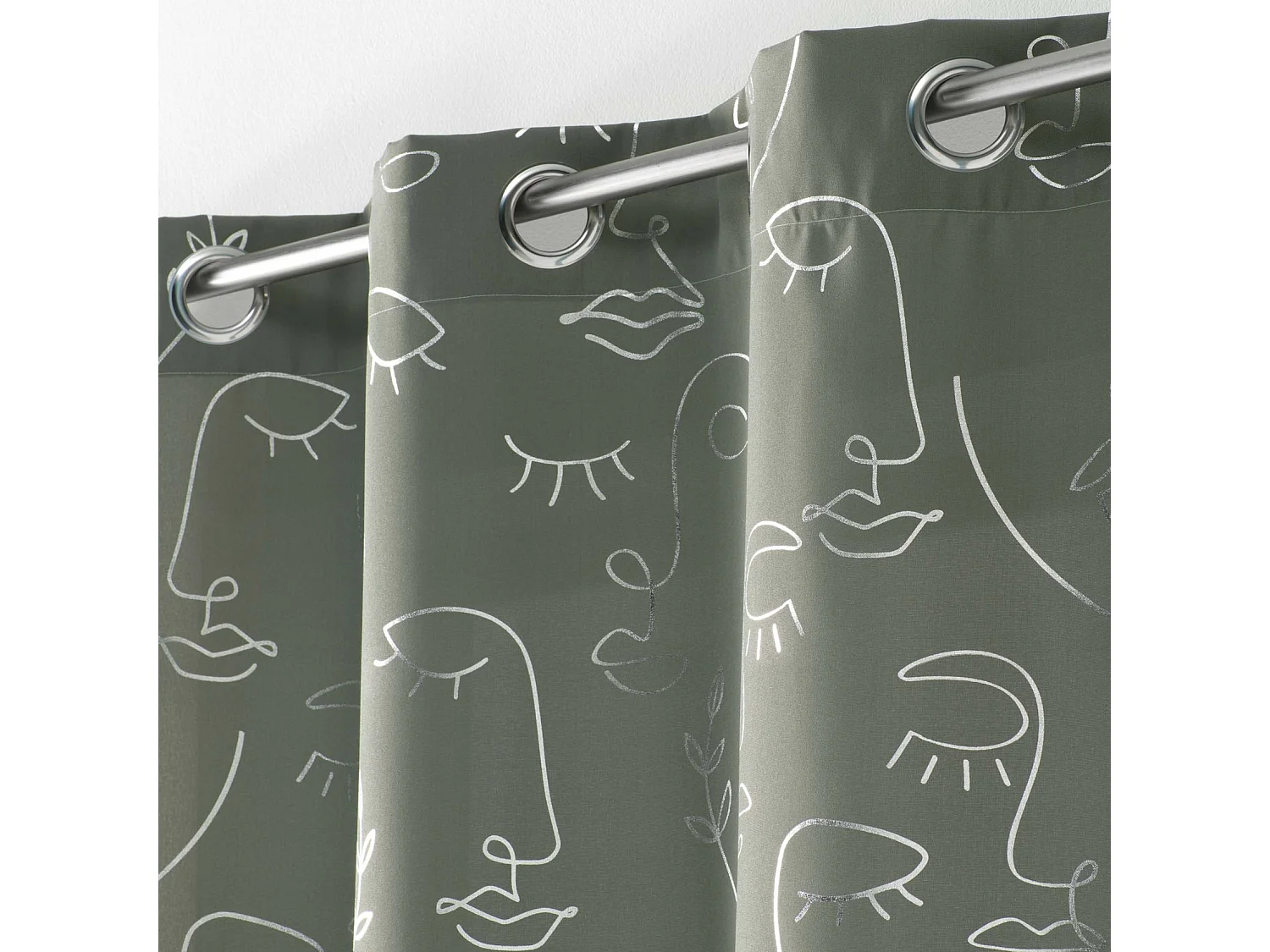 Cortina con estampados metálicos 140 x 260 cm