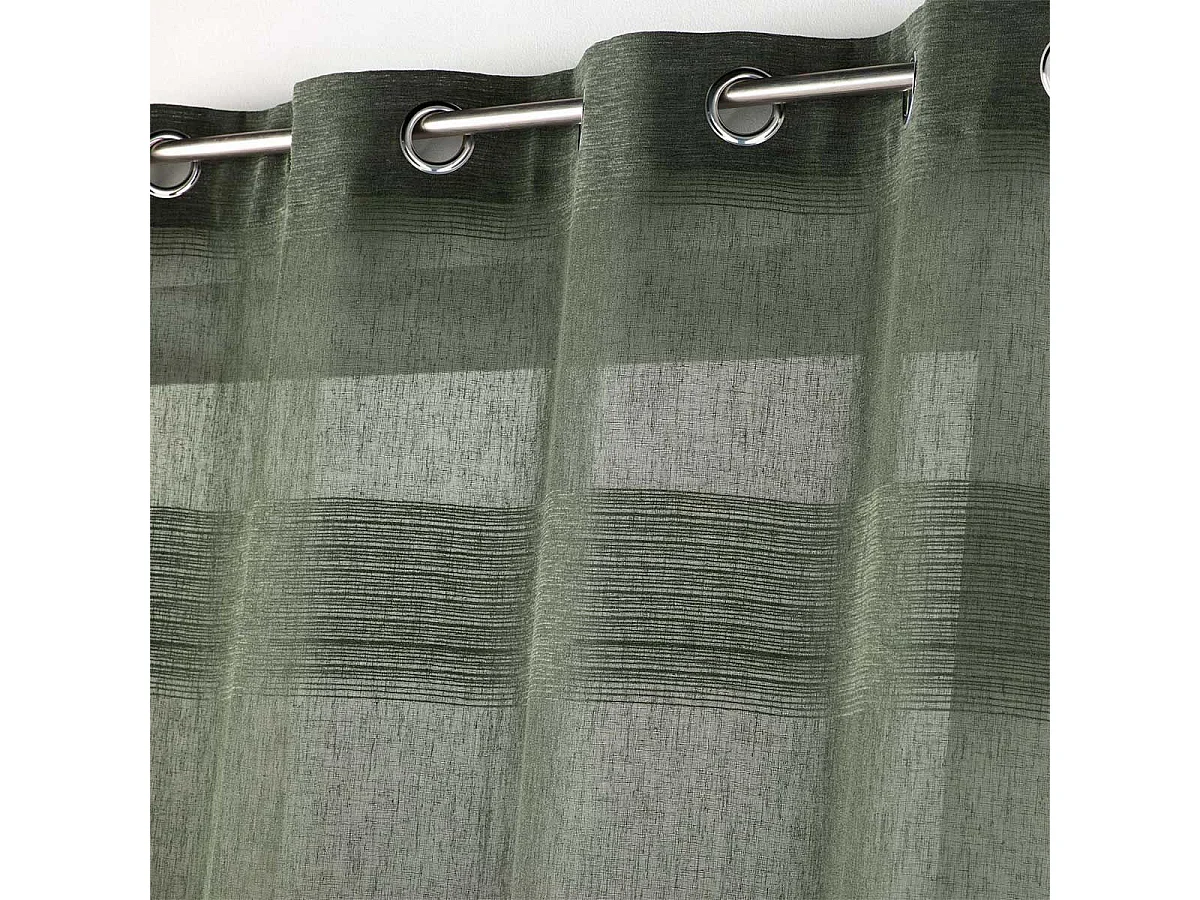 Rideau Voilage à Œillets "Terraza" 140x240cm Kaki