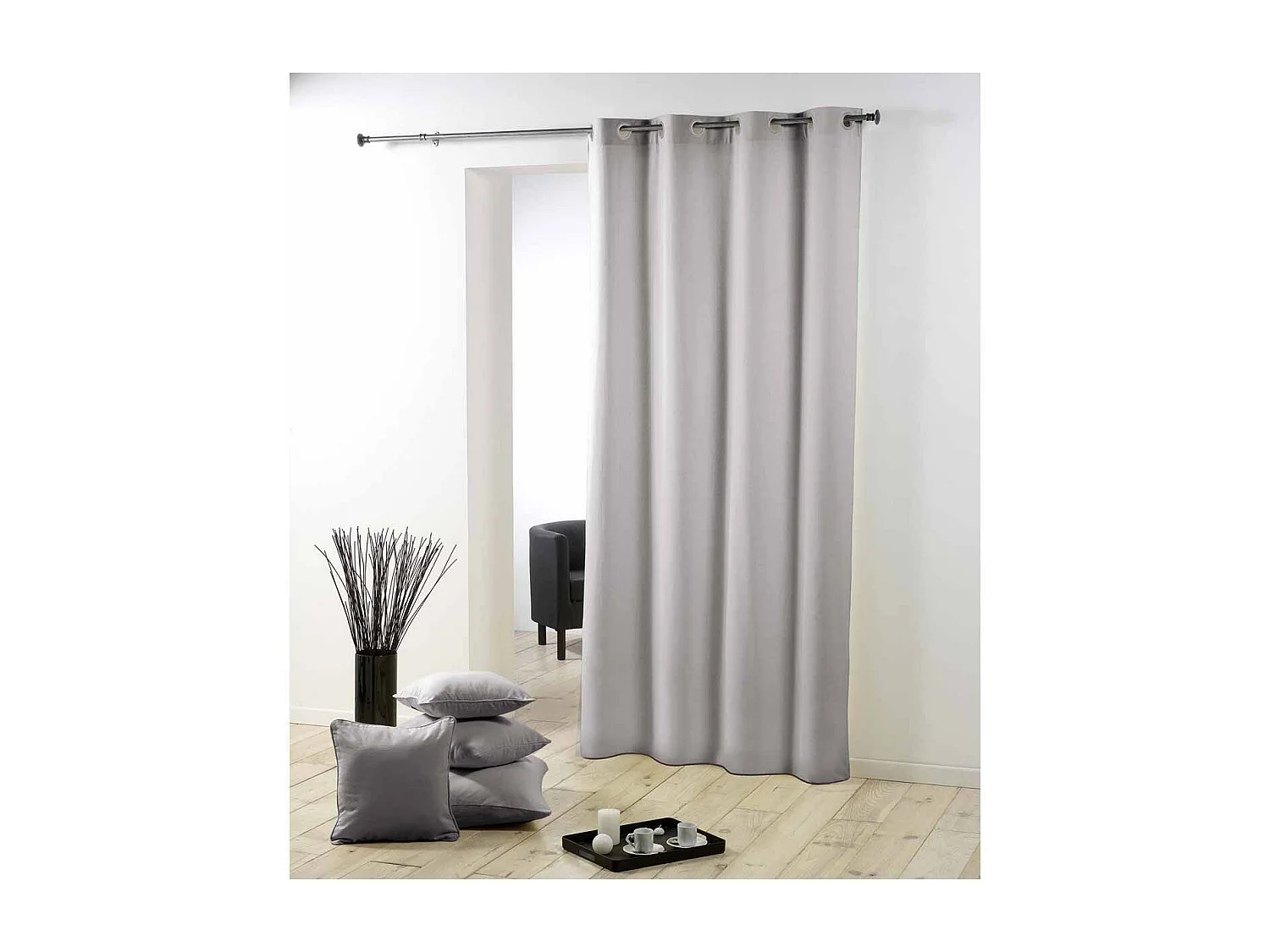 Rideau à Oeillets "Essentiel" 140x260cm Gris