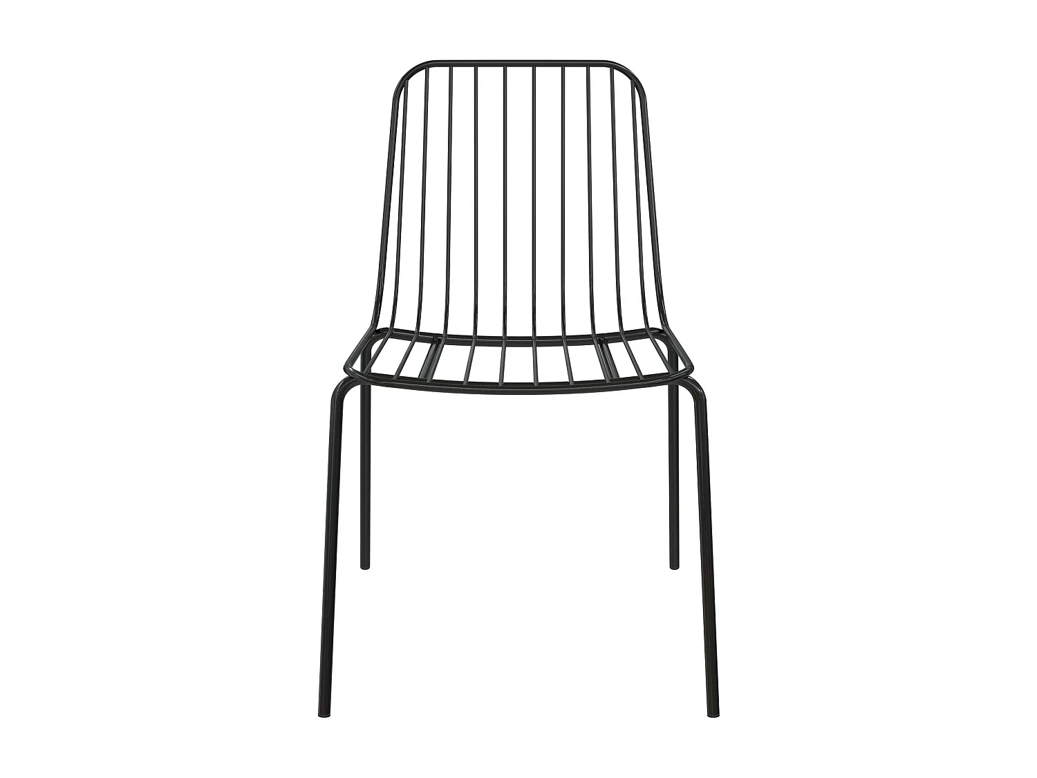 Caden | Chaise de salle à manger en fil métallique 2 packs en noir