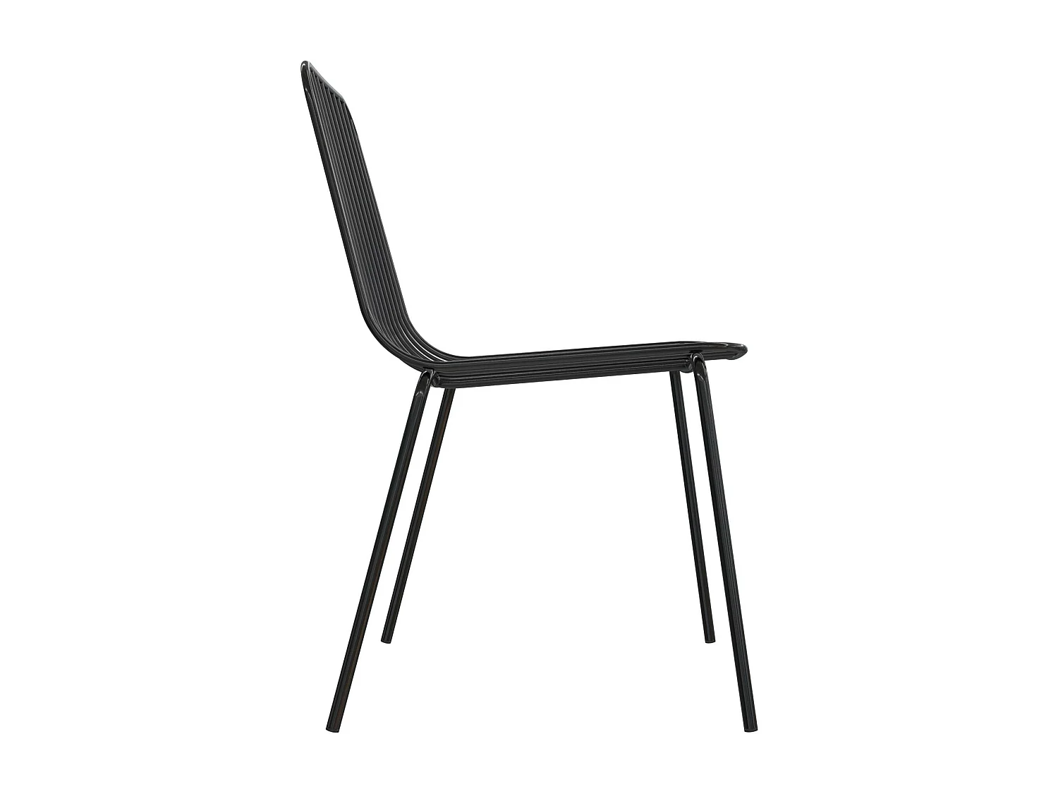 Caden | Chaise de salle à manger en fil métallique 2 packs en noir