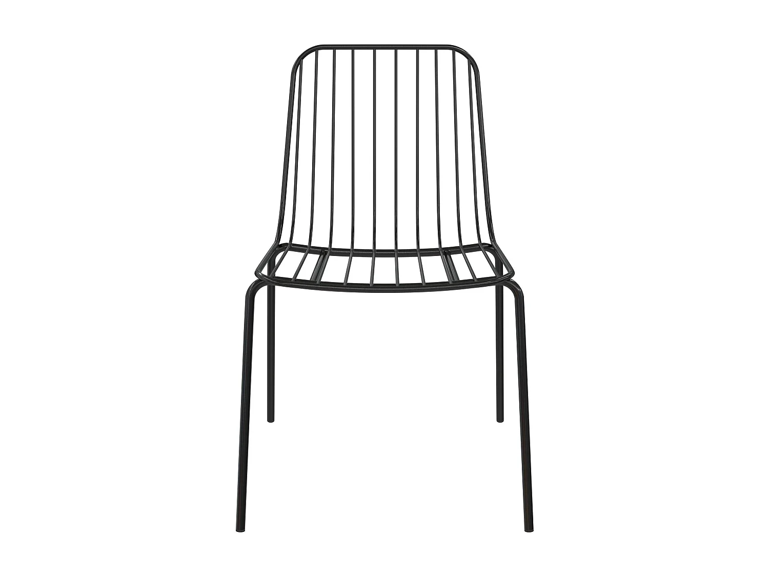 Caden | Chaise de salle à manger en fil métallique 2 packs en noir