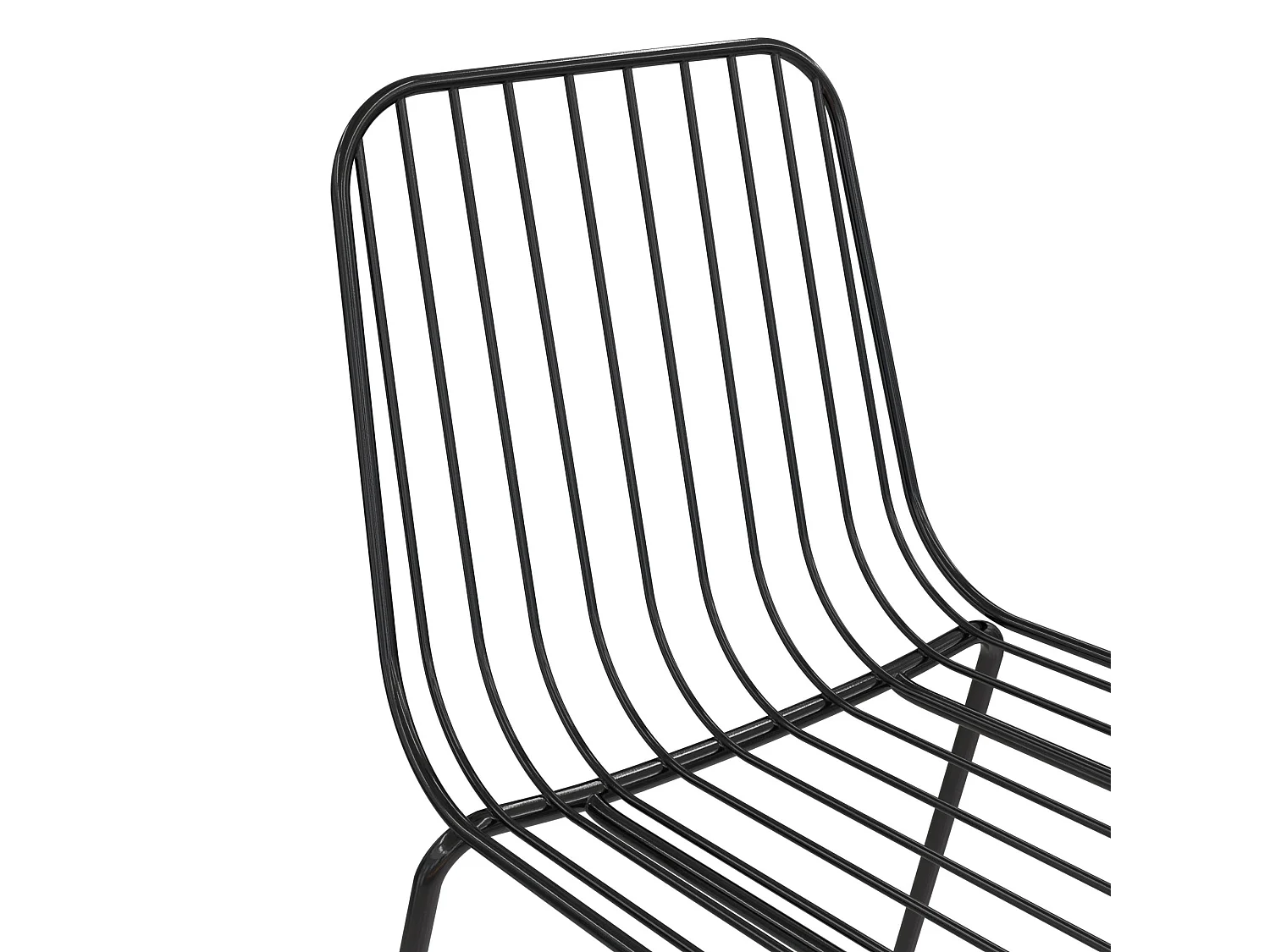 Caden | Chaise de salle à manger en fil métallique 2 packs en noir