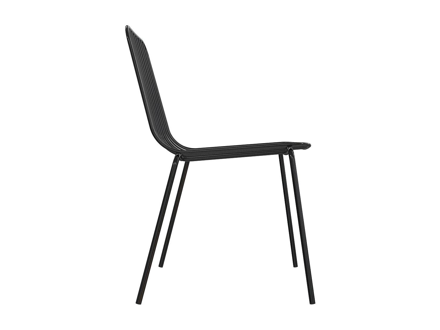 Caden | Chaise de salle à manger en fil métallique 2 packs en noir