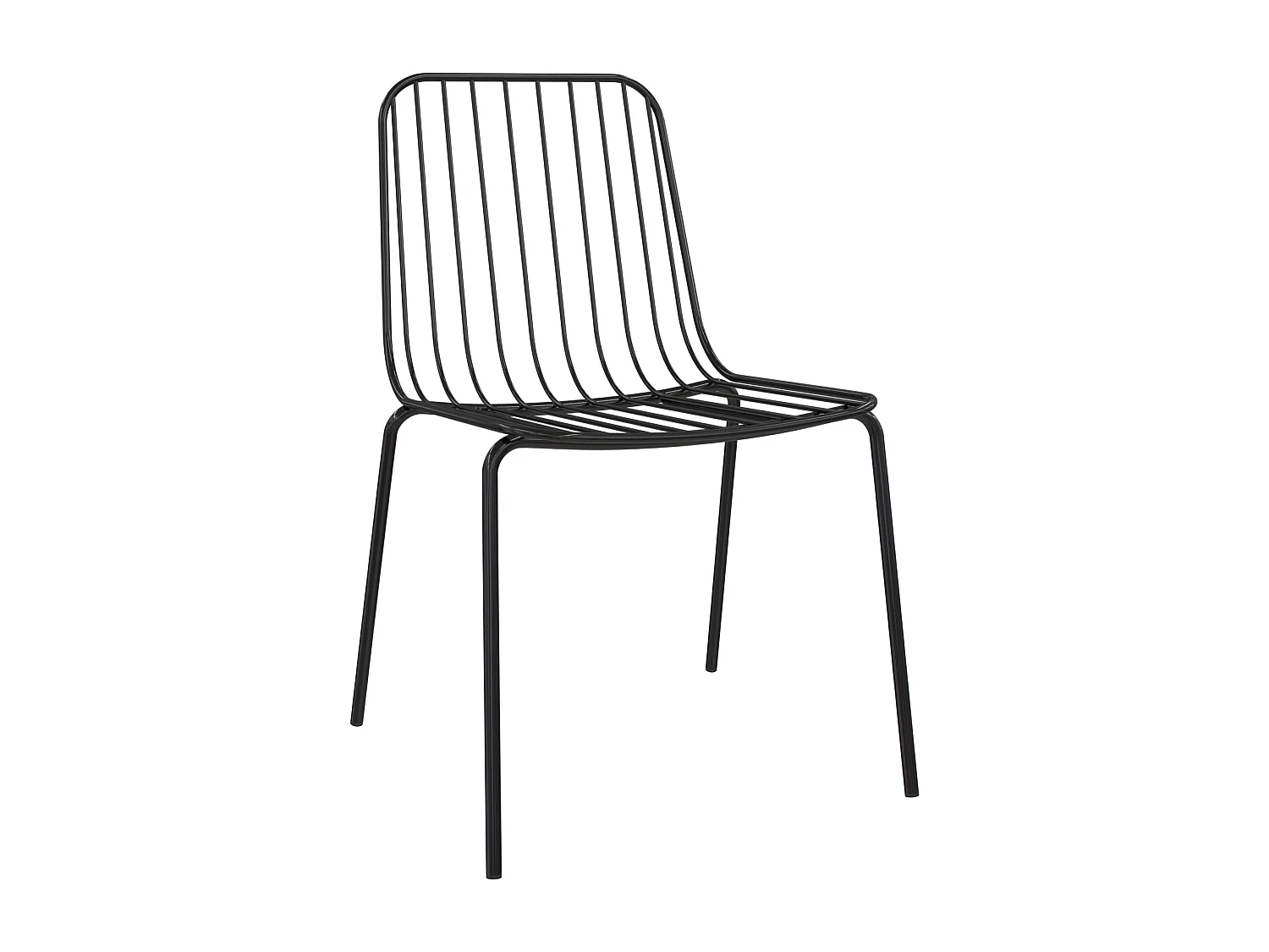 Caden | Chaise de salle à manger en fil métallique 2 packs en noir