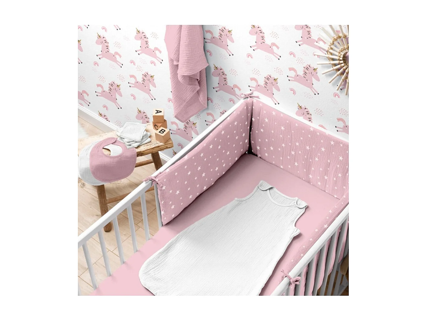 Drap Housse Bébé "Extensible" 60x120cm Rose