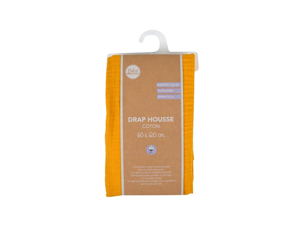 Drap Housse Bébé "Extensible" 60x120cm Moutarde