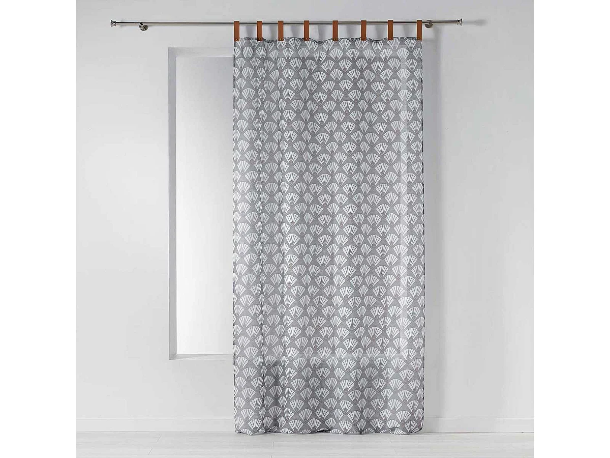 Rideau Voilage à Passants "Art Déco Chic" 140x240cm Anthracite