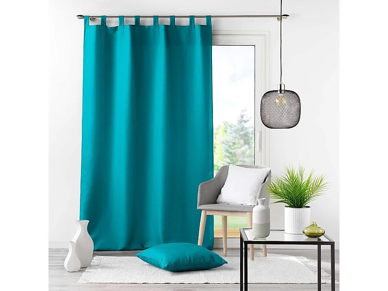 Rideau à Passants "Essentiel" 140x260cm Pétrole