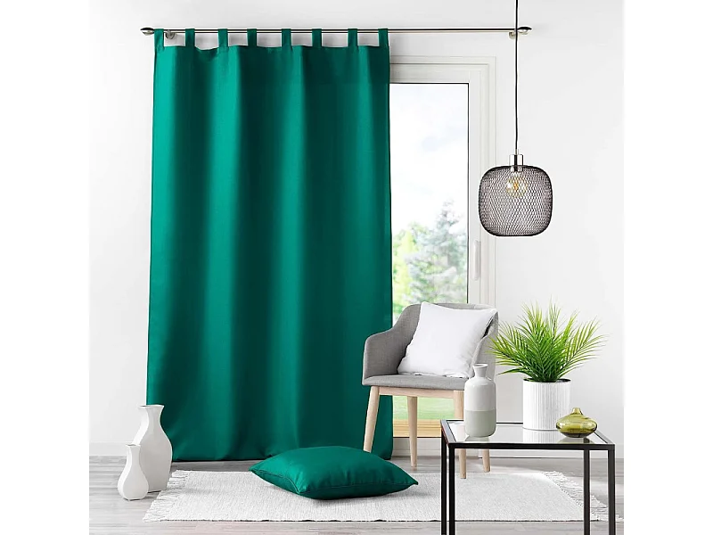 Rideau à Passants "Essentiel" 140x260cm Émeraude