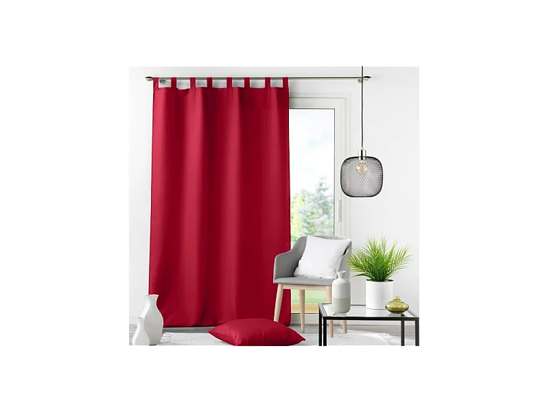 Rideau à Passants "Essentiel" 140x260cm Rouge