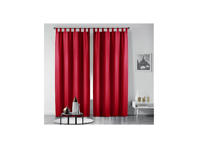 Rideau à Passants "Essentiel" 140x260cm Rouge
