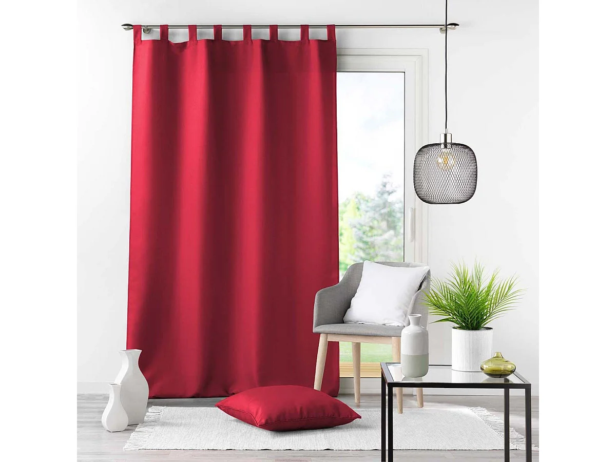 Rideau à Passants "Essentiel" 140x260cm Rouge