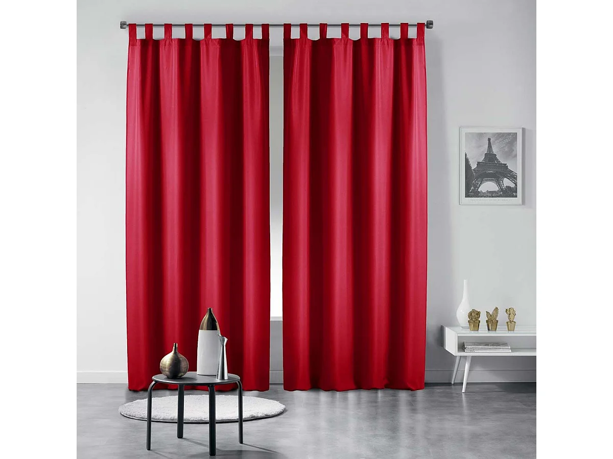 Rideau à Passants "Essentiel" 140x260cm Rouge
