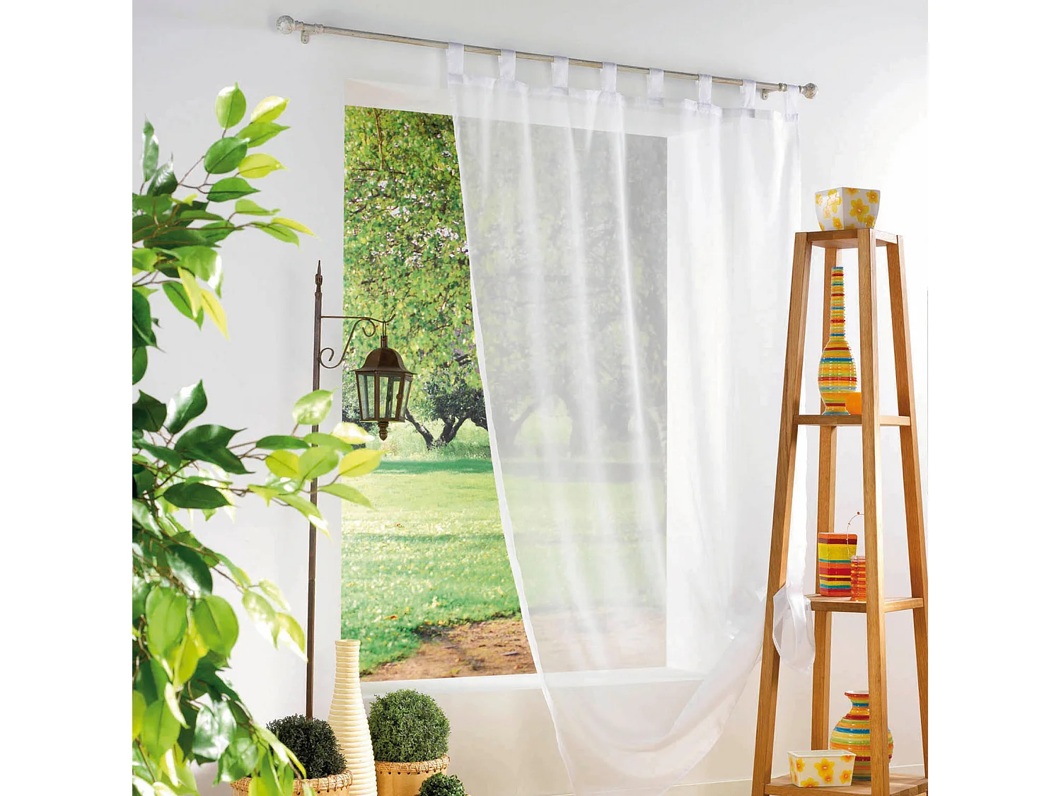 Rideau Voilage à Passants "Voiline" 140x240cm Blanc