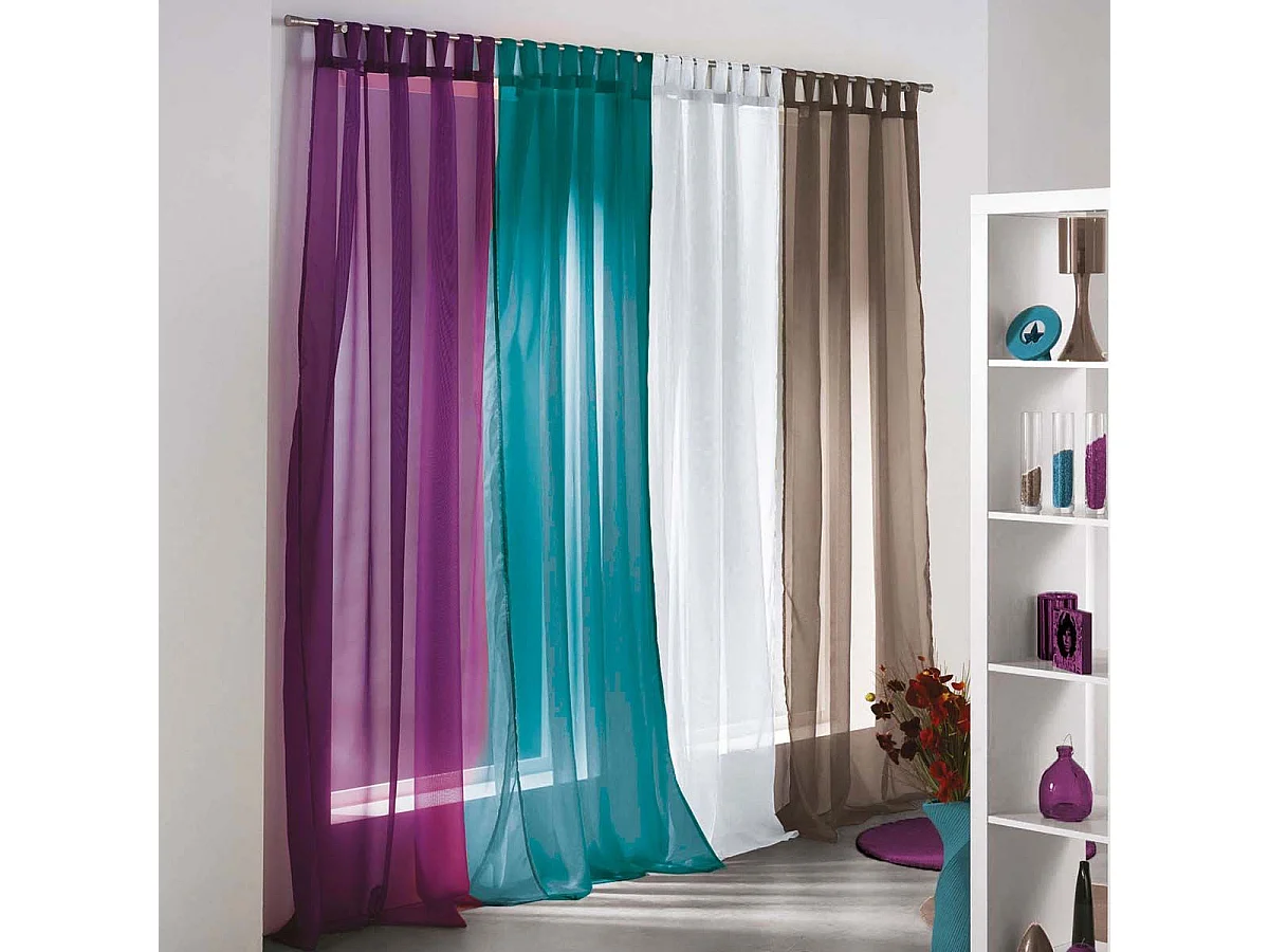 Rideau Voilage à Passants "Voiline" 140x240cm Blanc