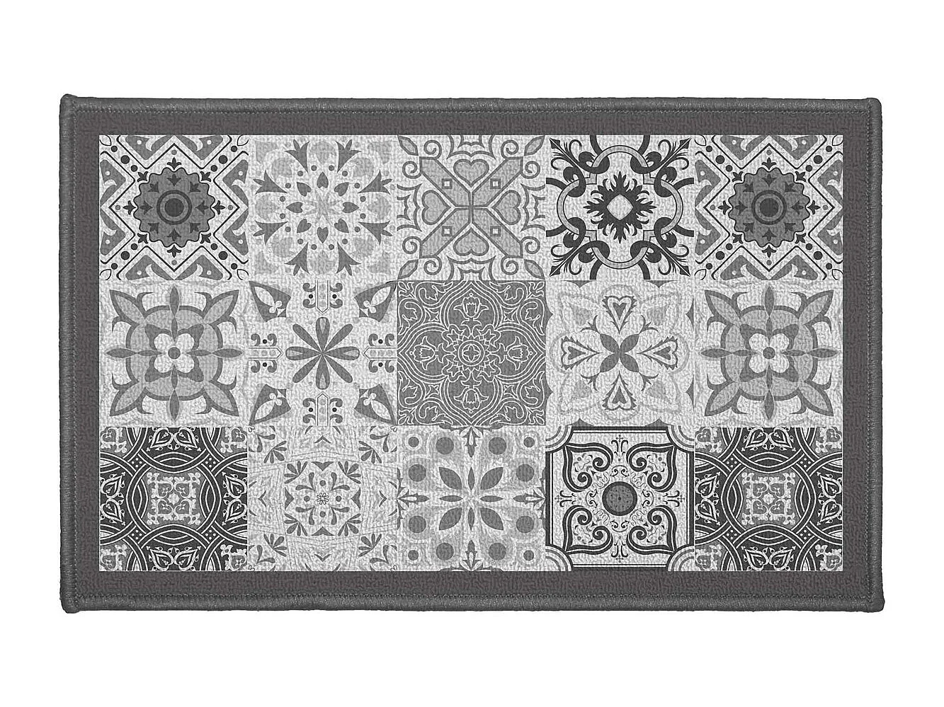 Tapis Déco Rectangle "Persane" 50x80cm Gris