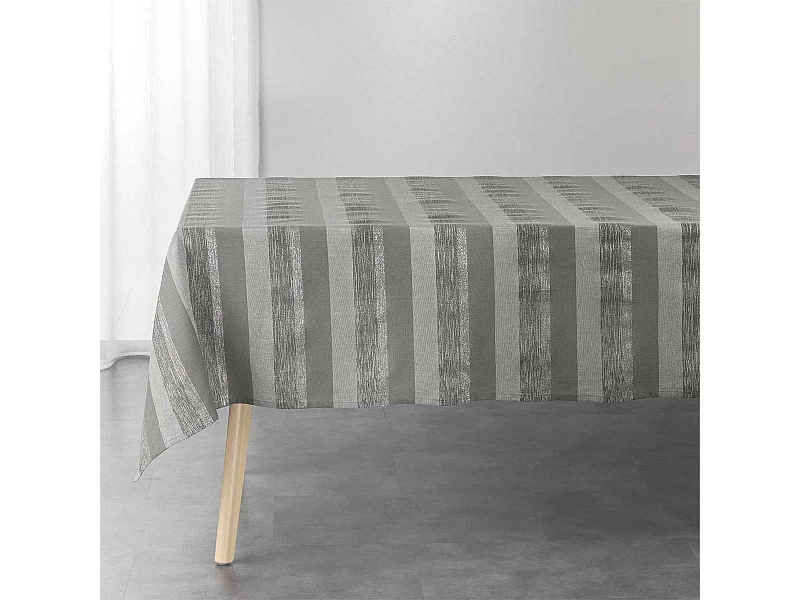 Nappe en Coton Tissée "Eldora" 140x240cm Gris