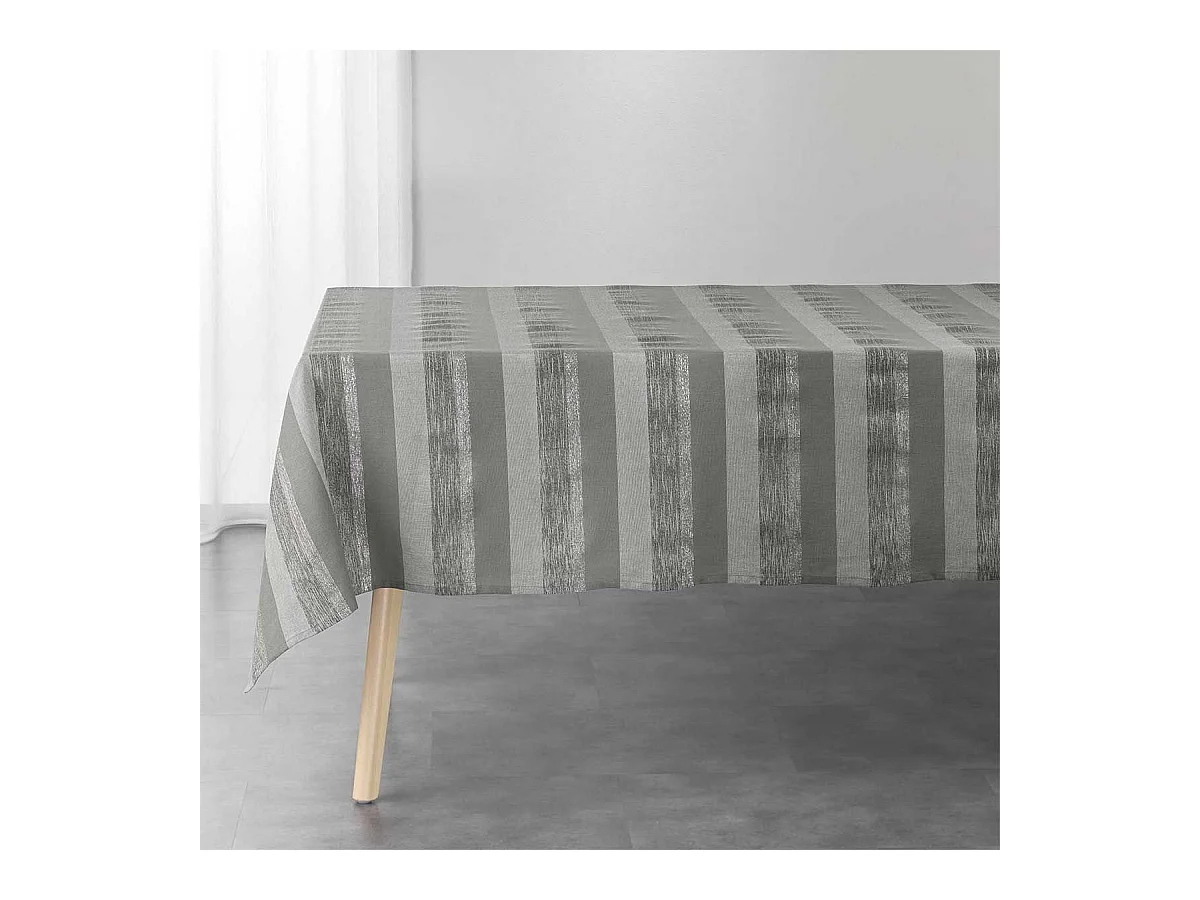 Nappe en Coton Tissée "Eldora" 140x240cm Gris