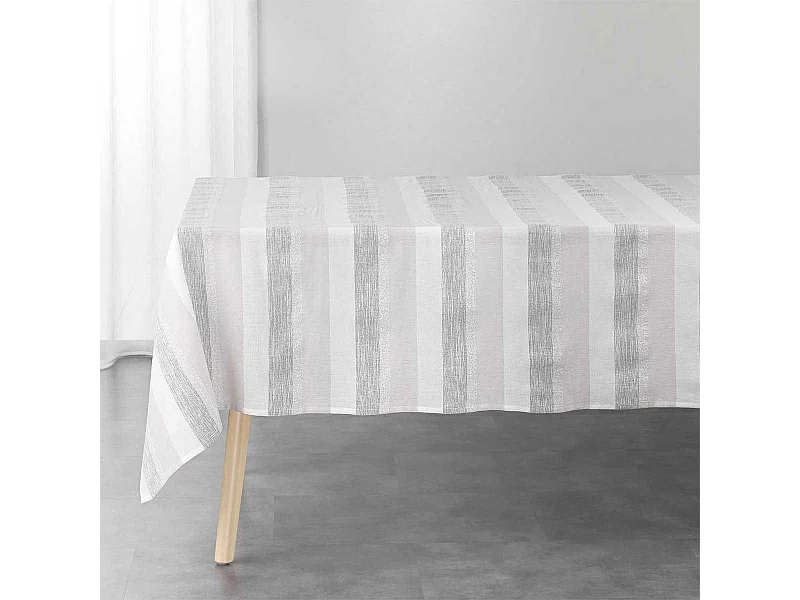 Nappe en Coton Tissée "Eldora" 140x240cm Argent