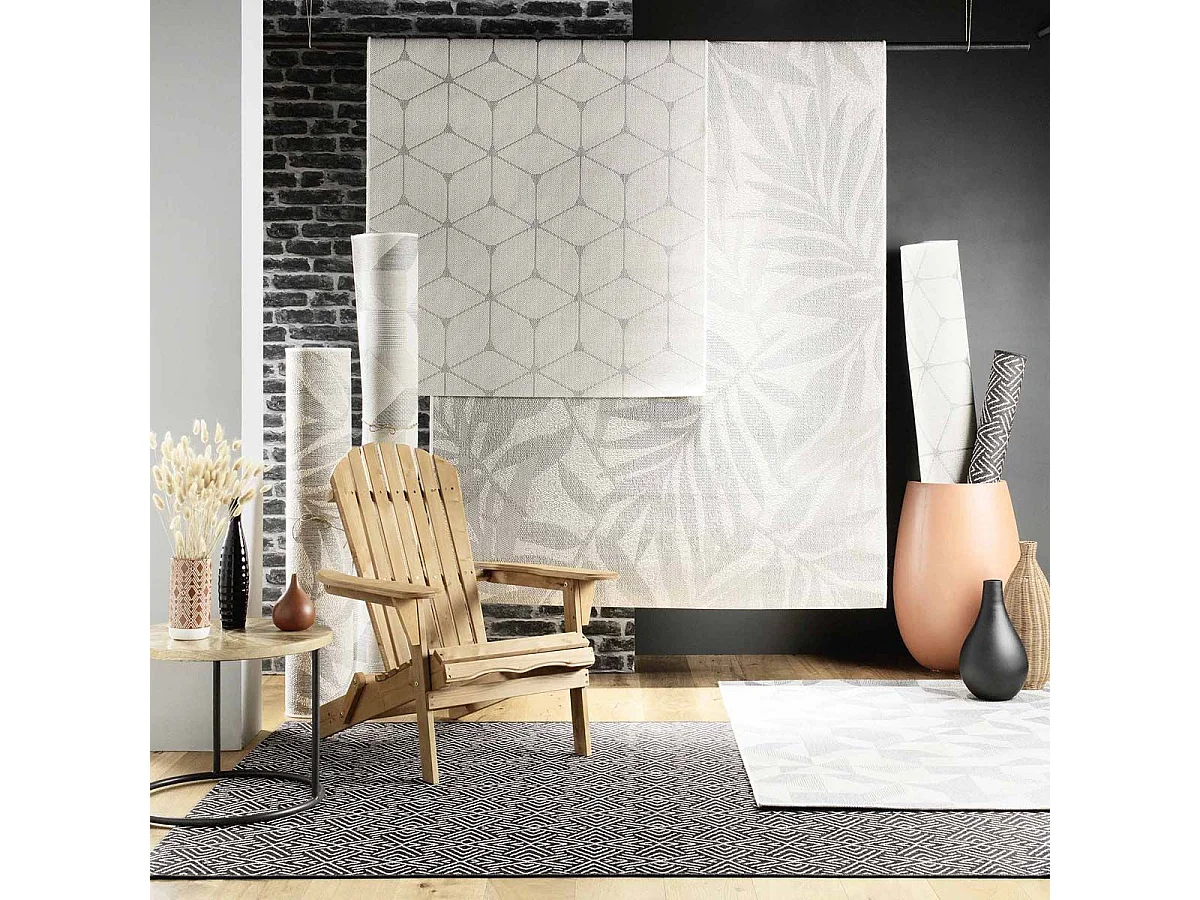 Tapis Tissé Déco "Hexagon" 160x230cm Beige