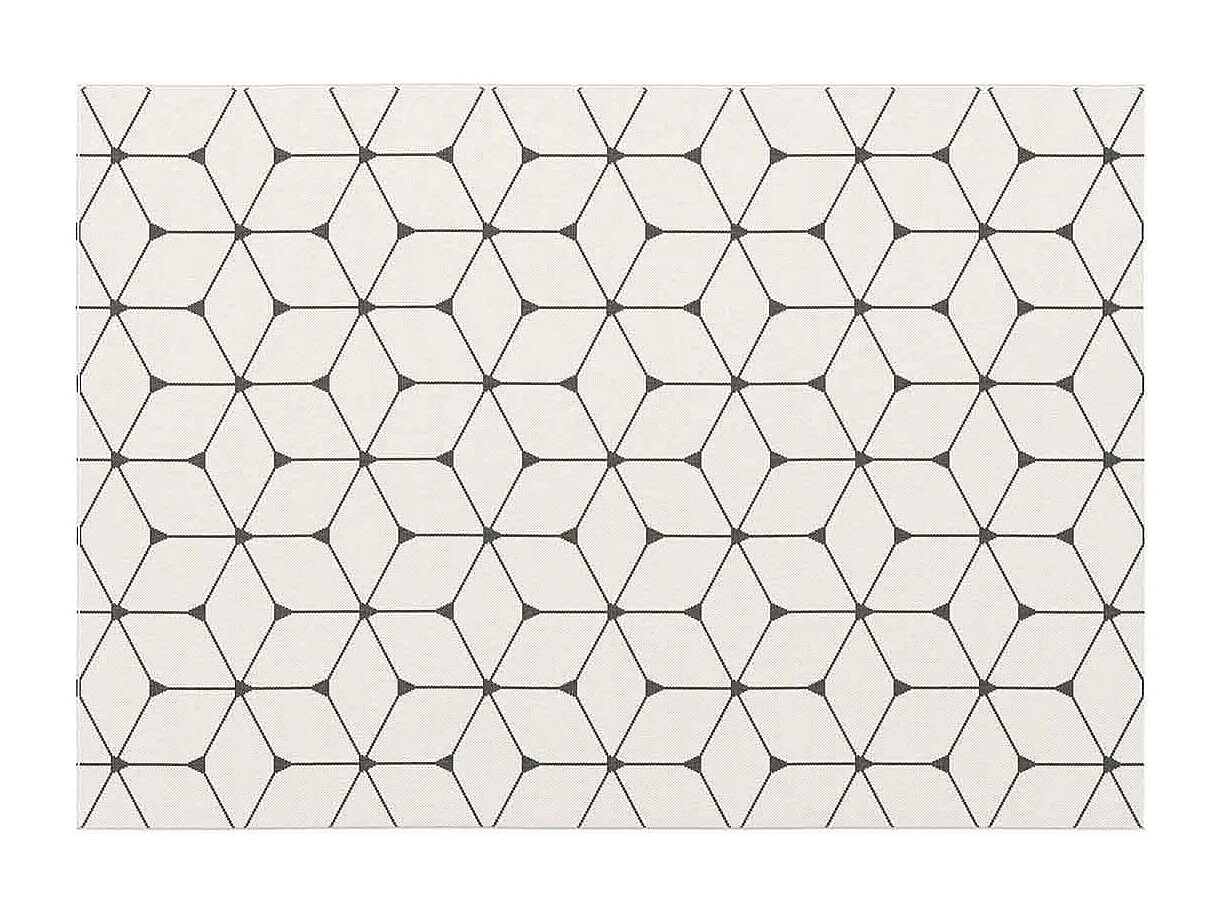 Tapis Tissé Déco "Hexagon" 160x230cm Beige