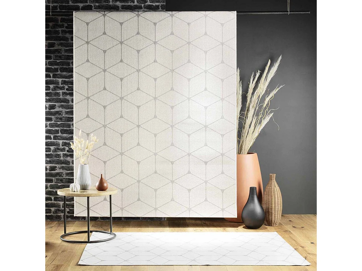 Tapis Tissé Déco "Hexagon" 160x230cm Beige