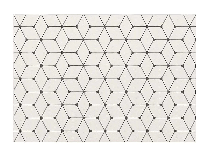Tapis Tissé Déco "Hexagon" 160x230cm Beige