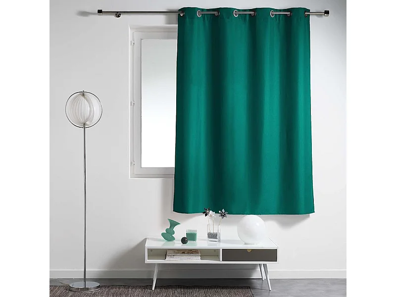 Rideau à Œillets "Essentiel" 140x180cm Émeraude