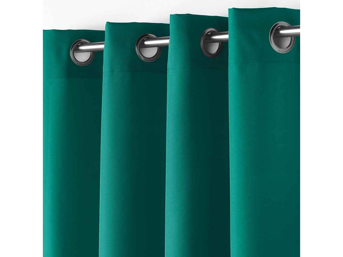 Rideau à Œillets "Essentiel" 140x180cm Émeraude