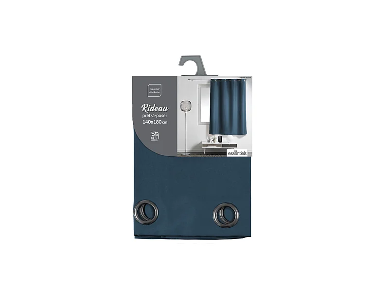 Rideau à Œillets "Essentiel" 140x180cm Bleu Marine