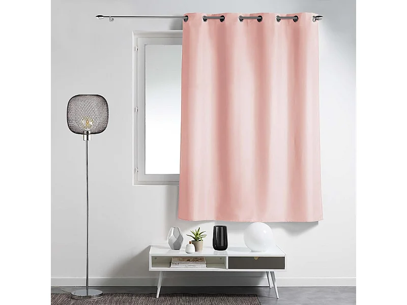 Rideau à Œillets "Essentiel" 140x180cm Rose Poudré