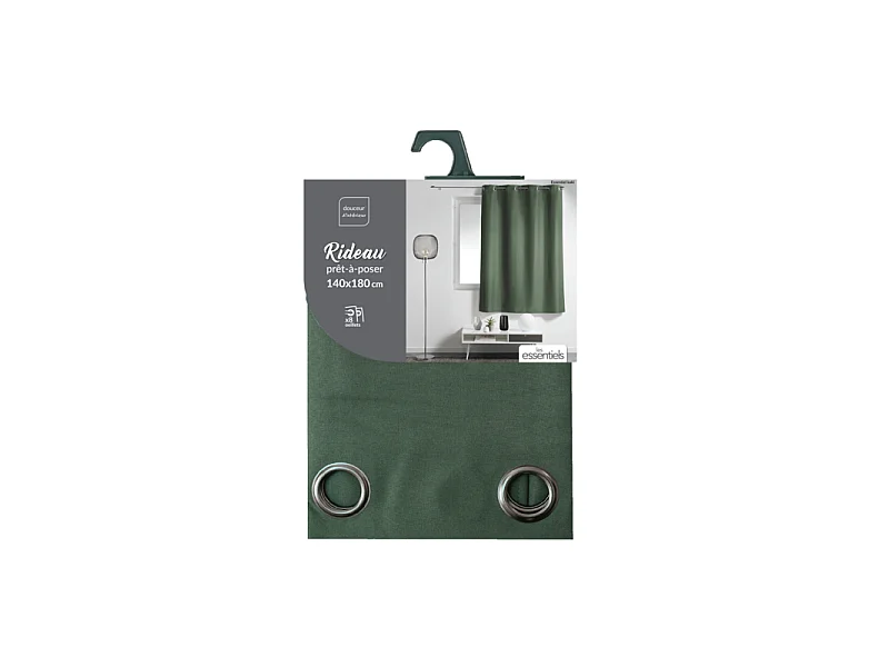 Rideau à Oeillets "Essentiel" 140x180cm Kaki