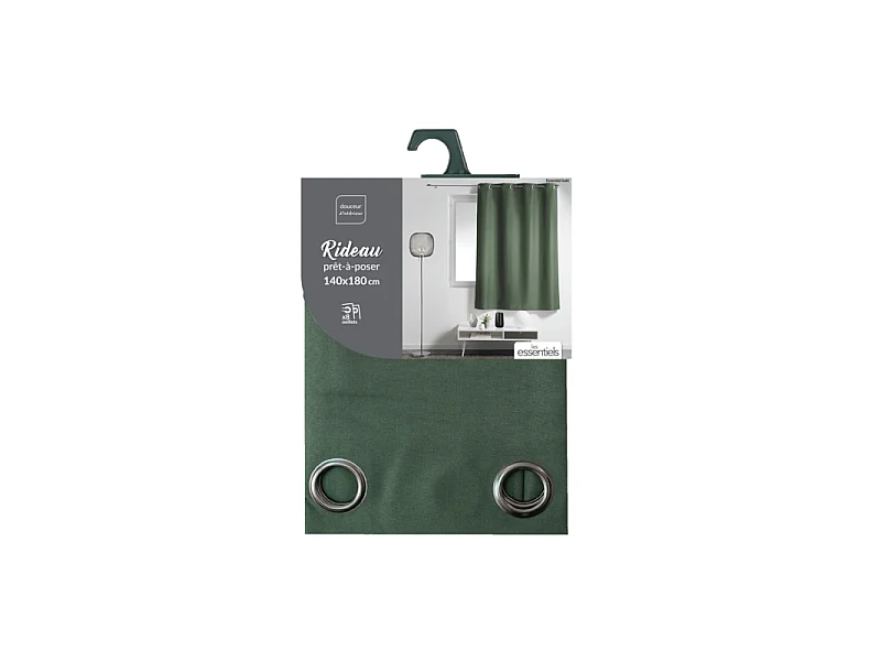 Rideau à Oeillets "Essentiel" 140x180cm Kaki