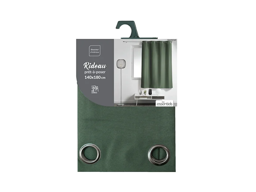 Rideau à Oeillets "Essentiel" 140x180cm Kaki