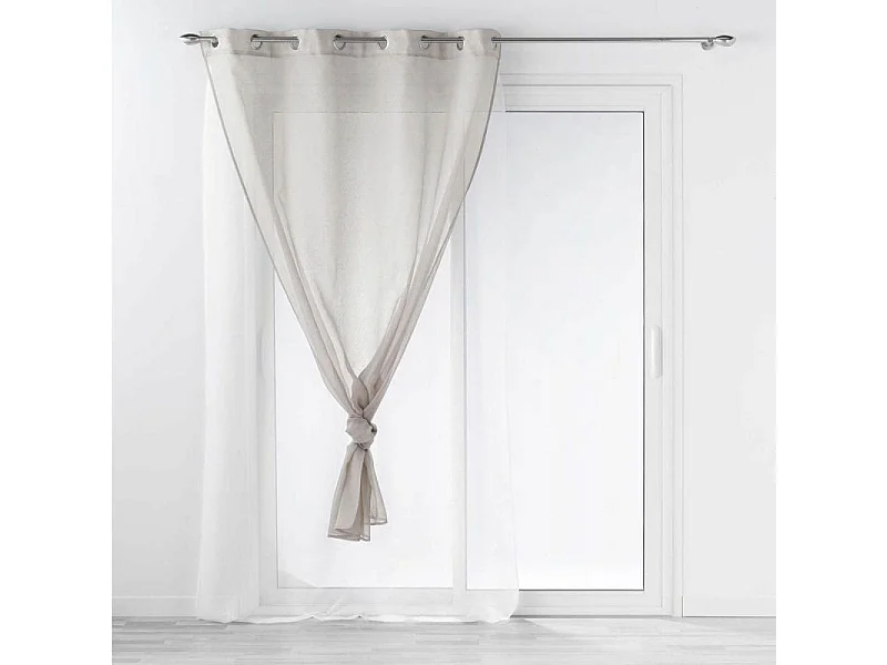 Rideau Voilage à Œillets "Duetto" 140x240cm Gris & Blanc