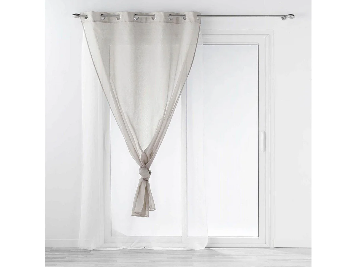 Rideau Voilage à Œillets "Duetto" 140x240cm Gris & Blanc