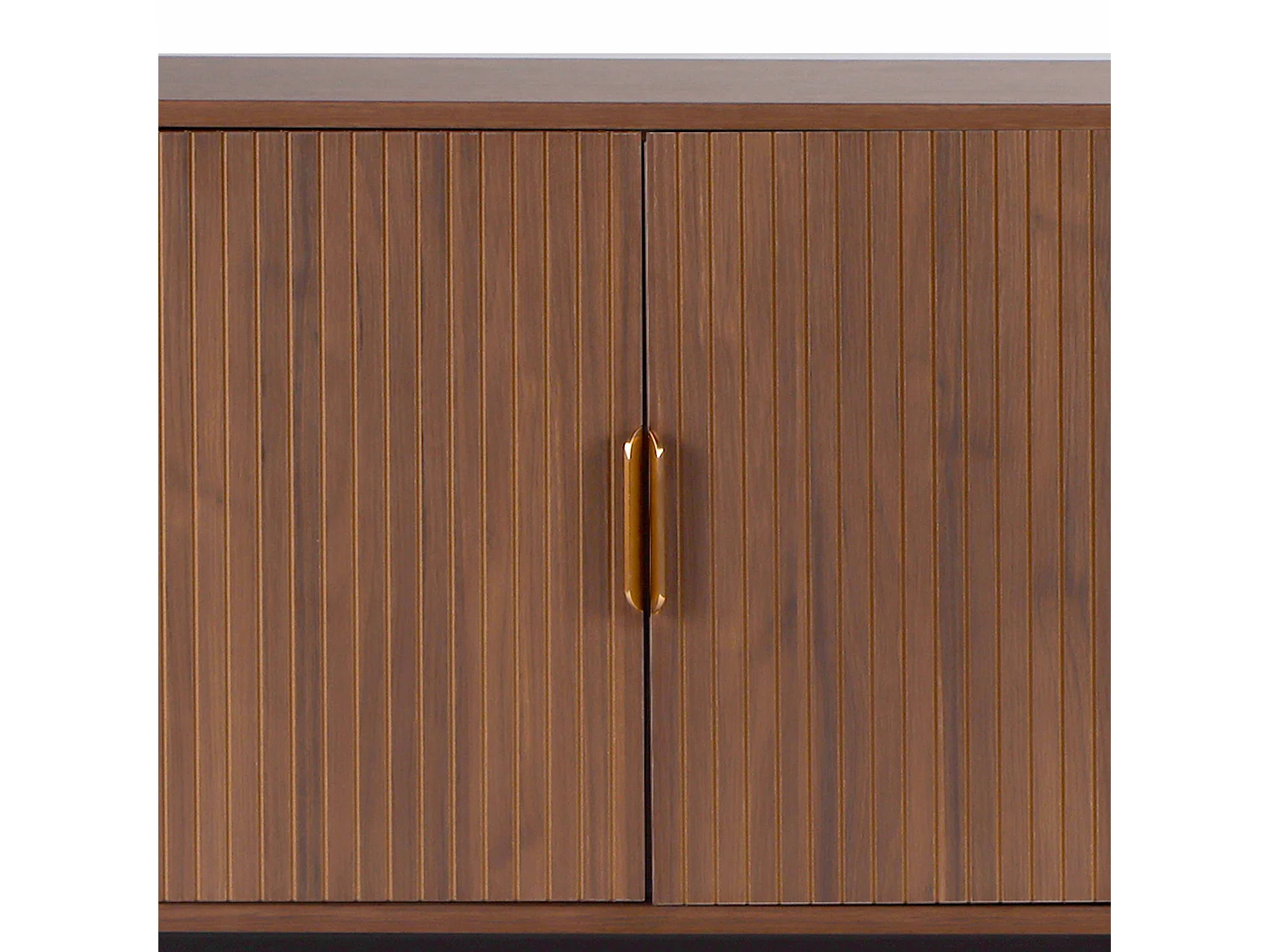 Buffet 2 portes et 3 tiroirs en mélaminé et acier 160 cm marron