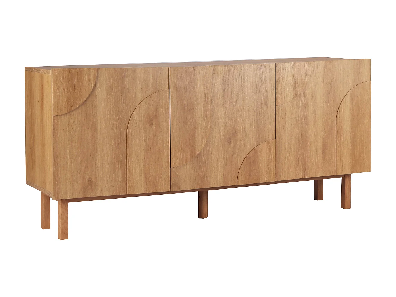 Buffet 3 portes en mélaminé 160 cm effet bois