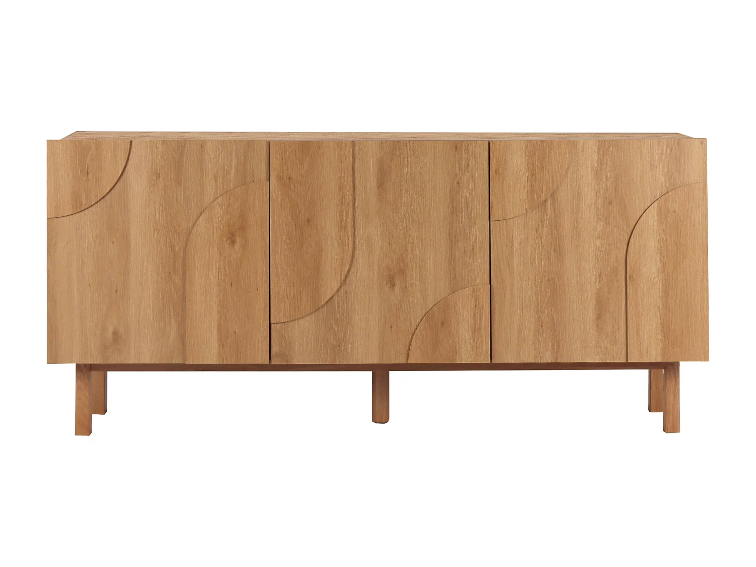 Buffet 3 portes en mélaminé 160 cm effet bois