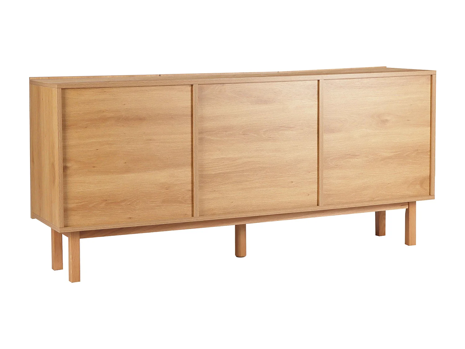 Buffet 3 portes en mélaminé 160 cm effet bois