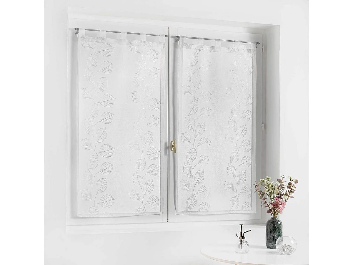 Paire de Voilages "Edenia" 60x160cm Blanc