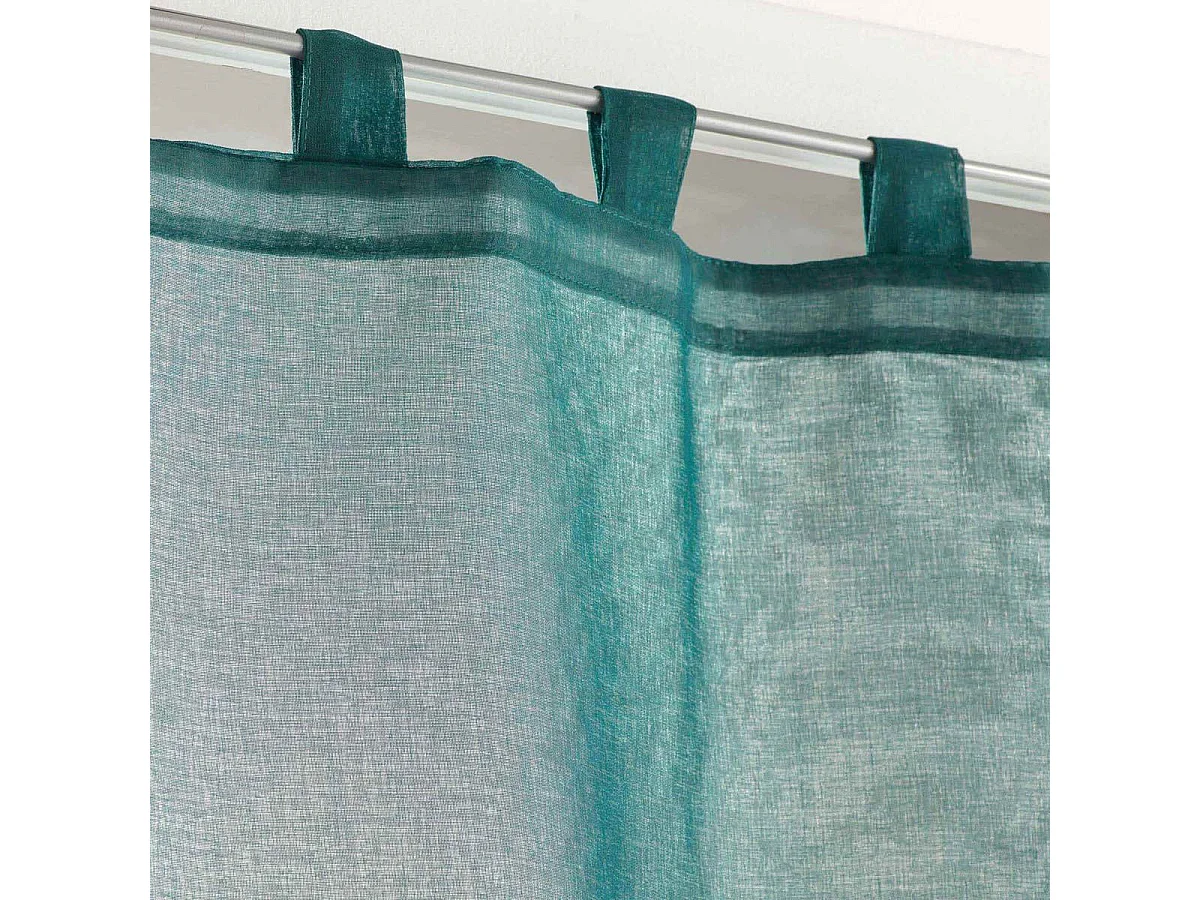 Paire de Voilages "Duetto" 60x160cm Pétrole & Blanc