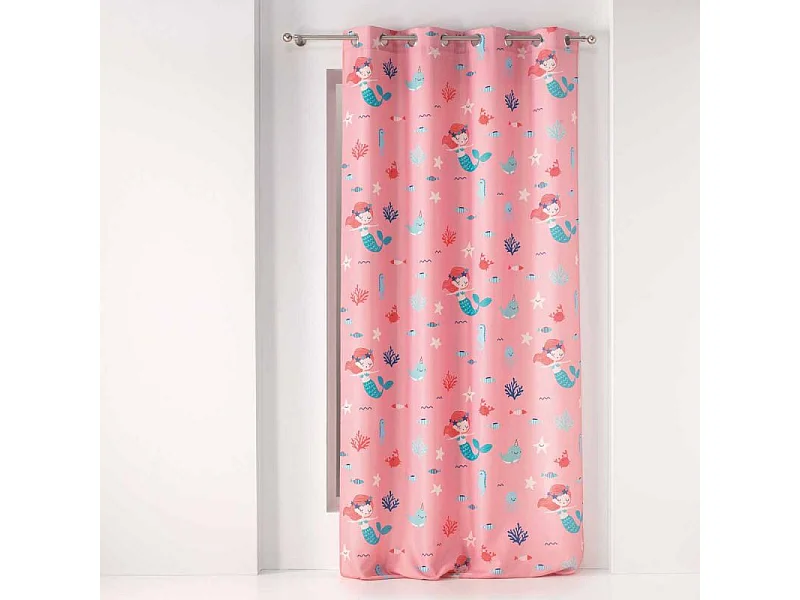 Rideau à Œillets "Petite Sirena" 140x260cm Rose