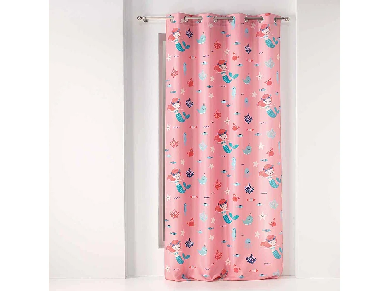 Rideau à Œillets "Petite Sirena" 140x260cm Rose