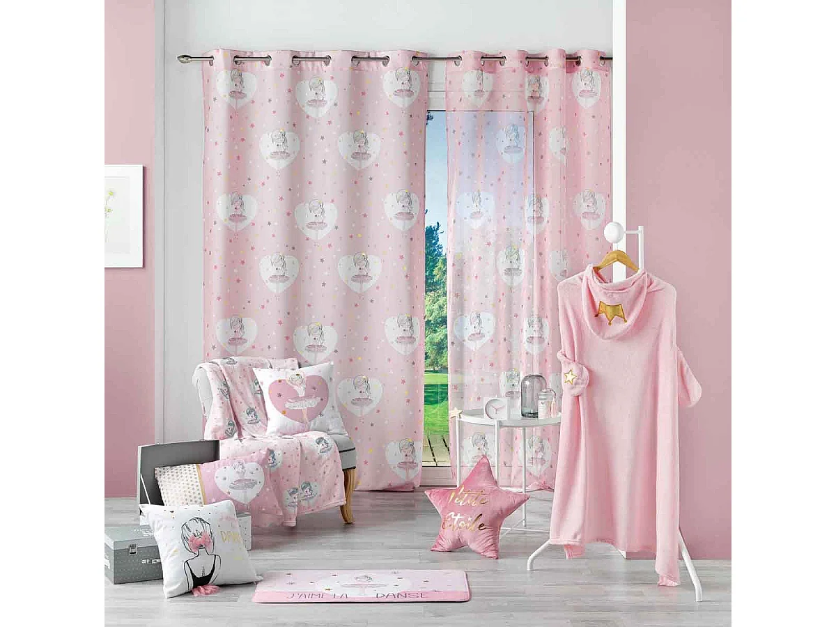 Rideau Enfant "Petite Étoile" 140x260cm Rose