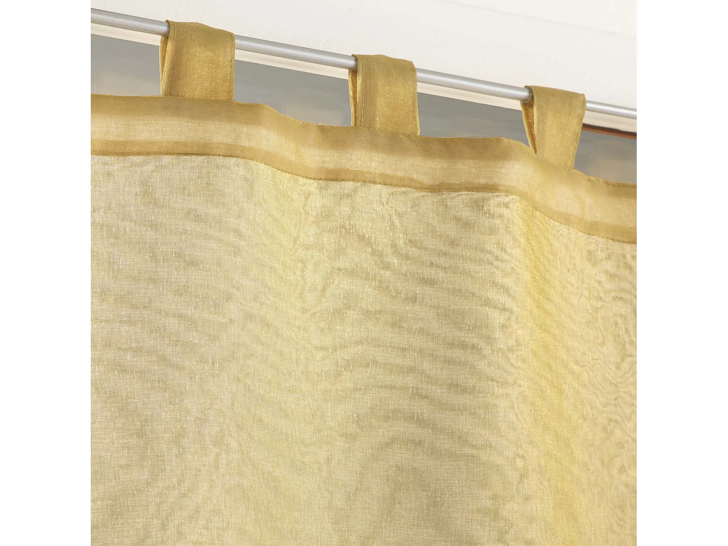 Paire de Voilages "Duetto" 60x90cm Miel & Blanc