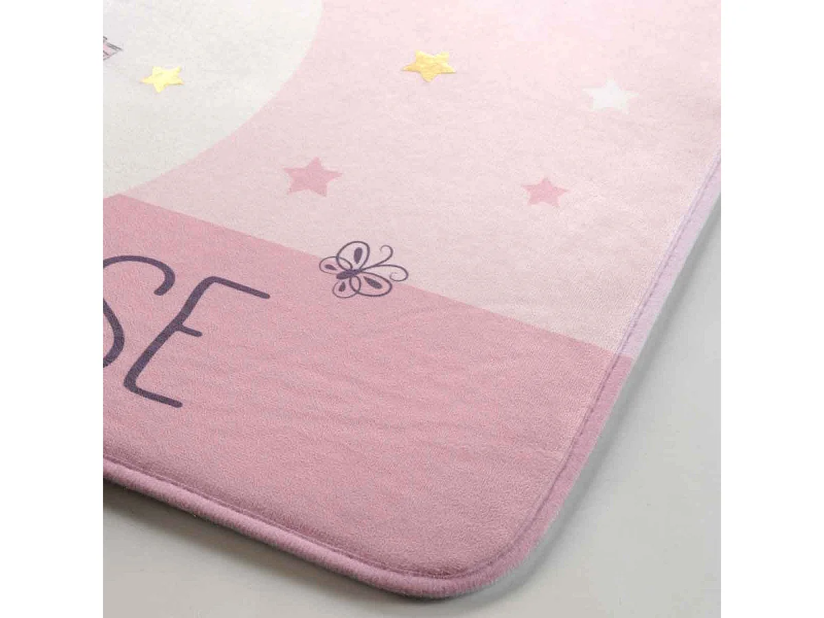 Tapis Enfant Imprimé "Petite Étoile" 45x75cm Rose